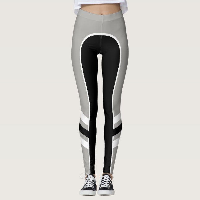Leggings Guêtres mono fraîches de bande latérale (Devant)
