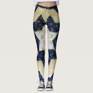 Leggings Guêtres - motif d'édredon de fleur d'étoile