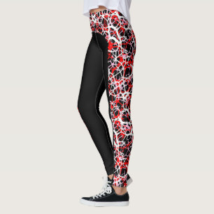 Leggings Guêtres multi de motif de Web de rayure de côté de