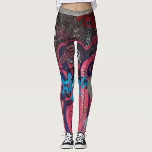 Leggings Guêtres multicolores de graffiti