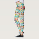 Leggings Guêtres multicolores de point de flamme d'Ikat<br><div class="desc">Motif/guêtres de point de flamme</div>