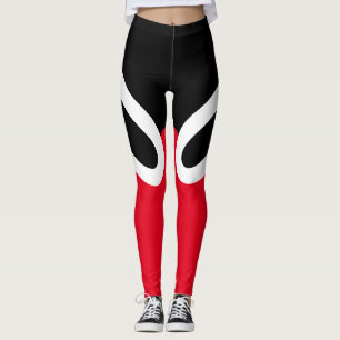 Leggings Guêtres noires/blanches/rouges du "OH-OH"