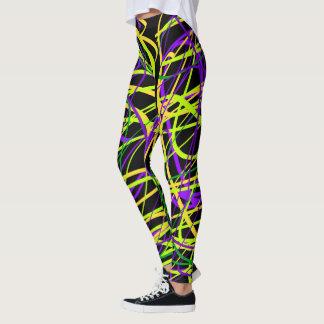 Leggings Guêtres noires de ruban de mardi gras