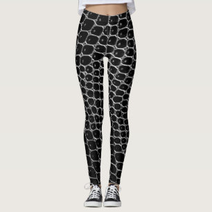 Leggings Guêtres noires d'impression de crocodile