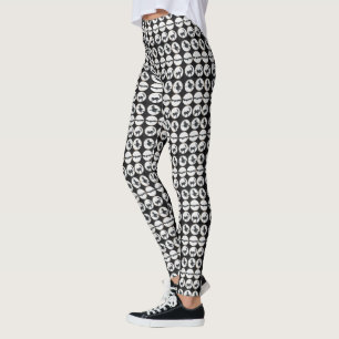 Leggings Guêtres noires et blanches de conception de