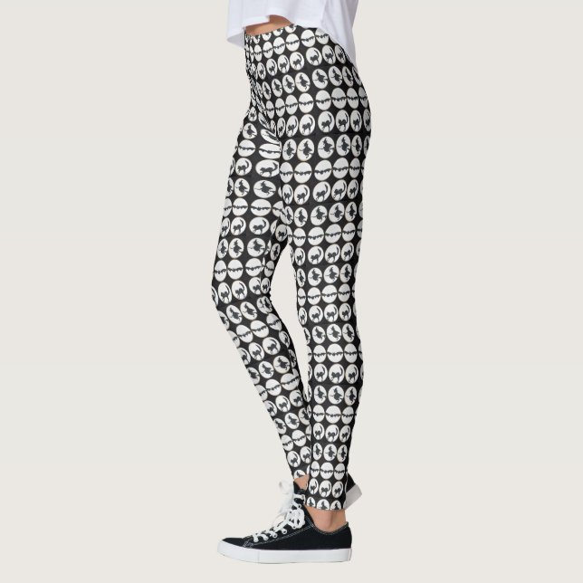 Leggings Guêtres noires et blanches de conception de (Gauche)