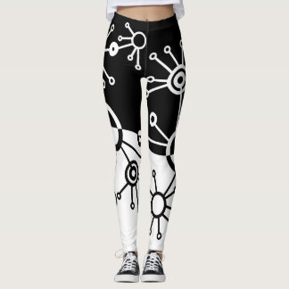 Leggings Guêtres noires et blanches de spots