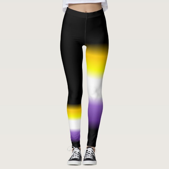 Leggings Guêtres nonbinary asymétriques de drapeau de (Devant)
