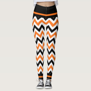 Leggings Guêtres oranges noires mignonnes de Halloween