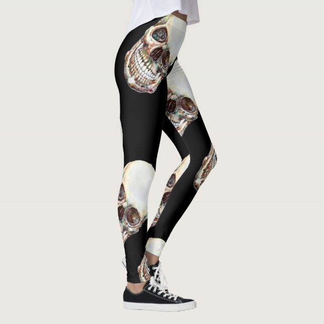 Leggings Guêtres PASSÉES PRÉOCCUPÉES - crâne (Droite)