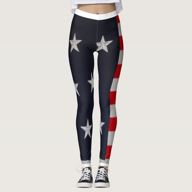 Leggings Guêtres patriotiques de bannière étoilée (Devant)