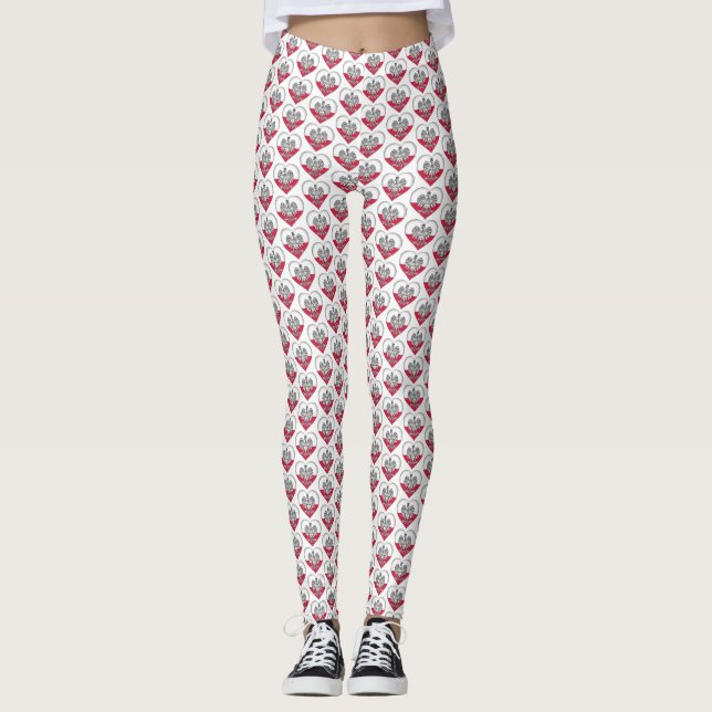 Leggings Guêtres polonaises d'amour (Devant)