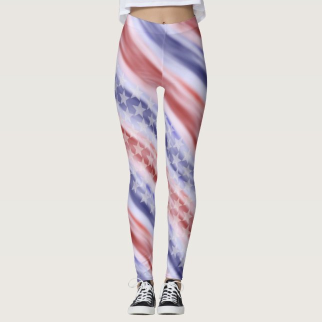 Leggings Guêtres portables d'art de drapeau américain (Devant)