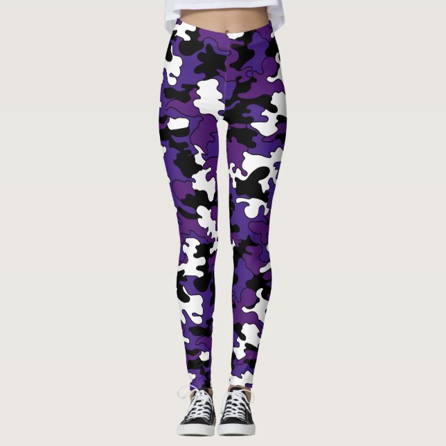 Leggings Guêtres pourpres de Camo (Devant)