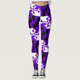 Leggings Guêtres pourpres de drapeau du Maryland de jour d