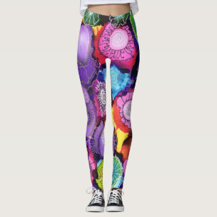 Leggings Guêtres pourpres de griffonnage