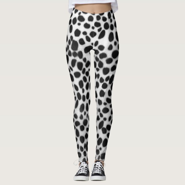 Leggings Guêtres réalistes d'impression de Dalmation (Devant)