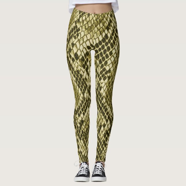 Leggings Guêtres réalistes d'impression de serpent (Devant)