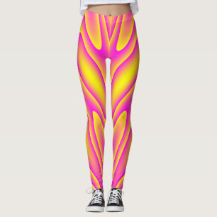 Leggings Guêtres Rose-Jaunes de remous