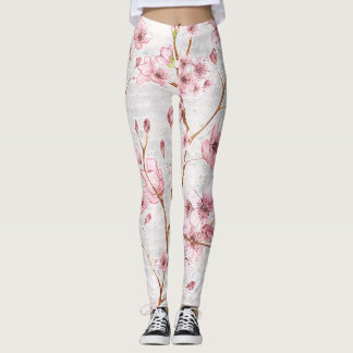 Leggings Guêtres roses de fleurs de cerisier