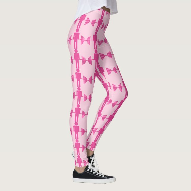 Leggings Guêtres roses de gymnase d'haltérophilie d'haltère (Droite)