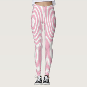 Leggings Guêtres roses et blanches de motif de rayure