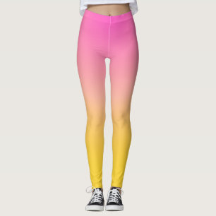 Leggings Guêtres roses et jaunes lumineuses de gradient