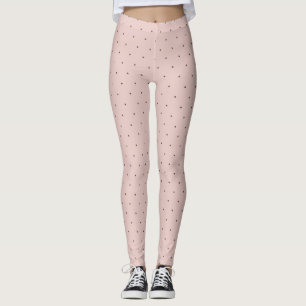 Leggings Guêtres roses et noires minuscules de motif de