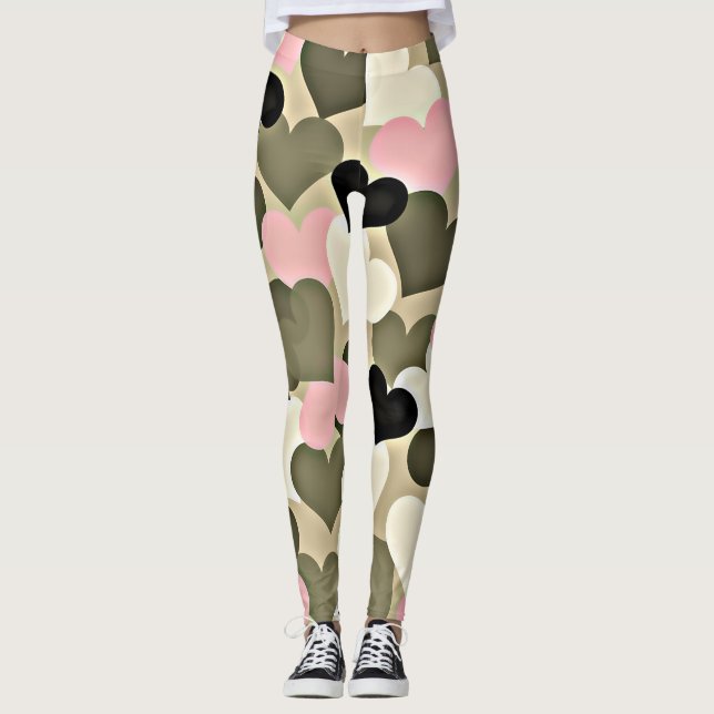 Leggings Guêtres roses et vertes de Camo (Devant)