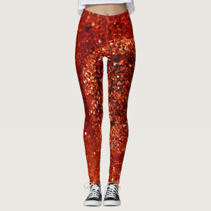 Leggings Guêtres rouges de parties scintillantes