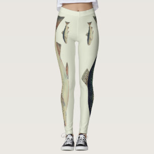 Leggings Guêtres saumonées vintages colorées d'illustration