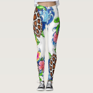 Leggings Guêtres tropicales de tortue de mer