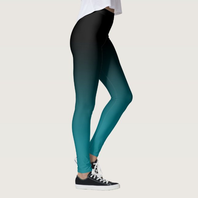 Leggings Guêtres turquoises noires d'Ombre (Droite)