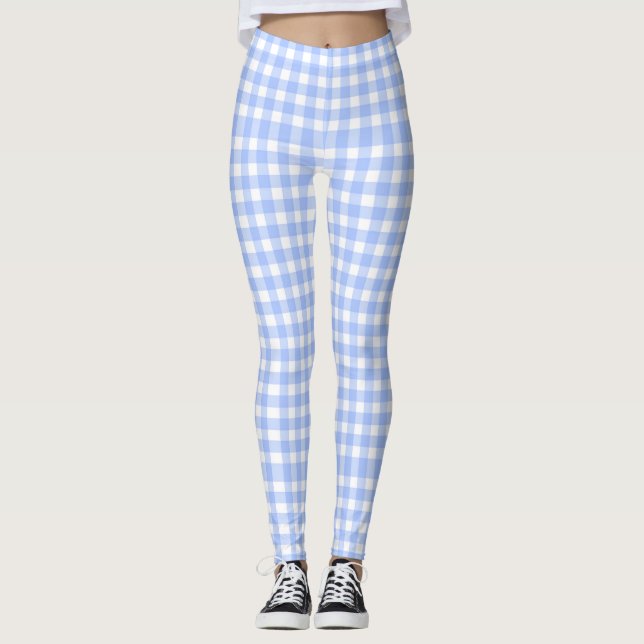 Leggings guingan bleu - guêtres (Devant)