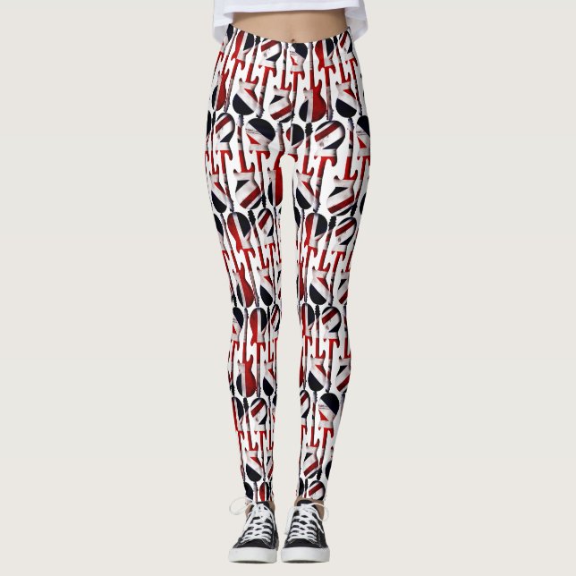 Leggings Guitare - Union Jack British England Drapeau du Ro (Devant)