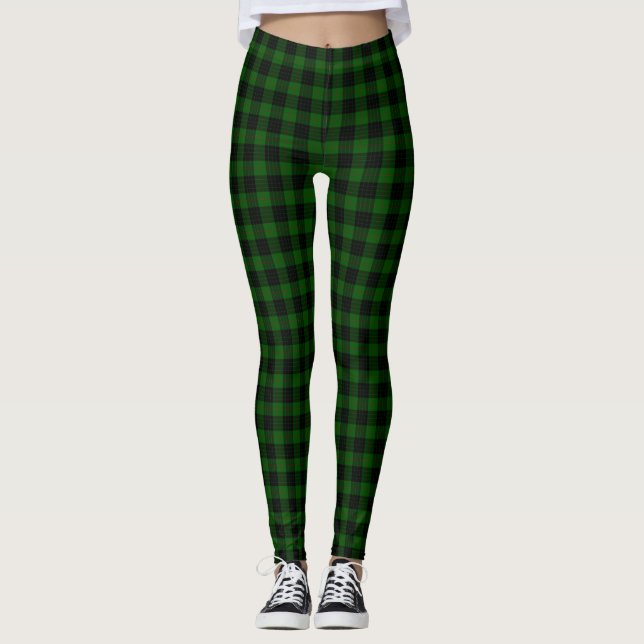 Leggings Gunn tartan vert noir plaid (Devant)