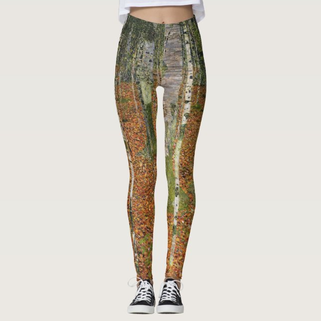 Leggings Gustav Klimt - Ferme Avec Birch Trees (Devant)
