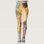 Leggings Gustav Klimt Lady Avec Fan vintage Art Nouveau<br><div class="desc">Gustav Klimt Lady Avec Fan vintage Art Nouveau</div>
