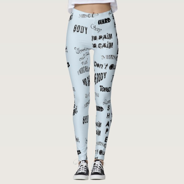 Leggings Gymgear - Word Art avec messages positifs (Devant)