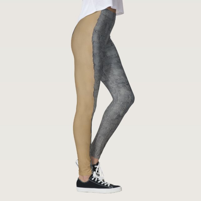 Leggings gymnase moderne abstrait ocre gris de sport de (Droite)