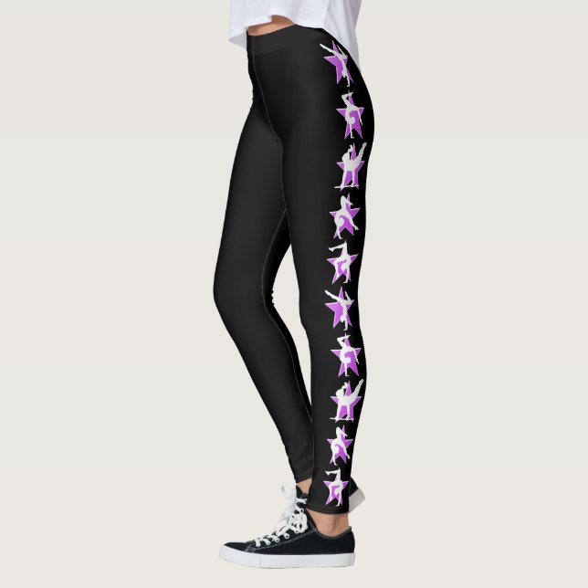 LEGGINGS GYMNASTIQUES ROULEAUX ET NOIRS (Gauche)
