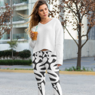 Leggings gymwear design noir et blanc