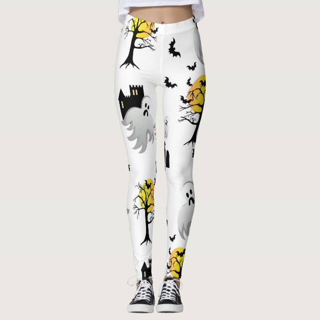 Leggings Halloween a hanté des guêtres de motif de Chambre (Devant)