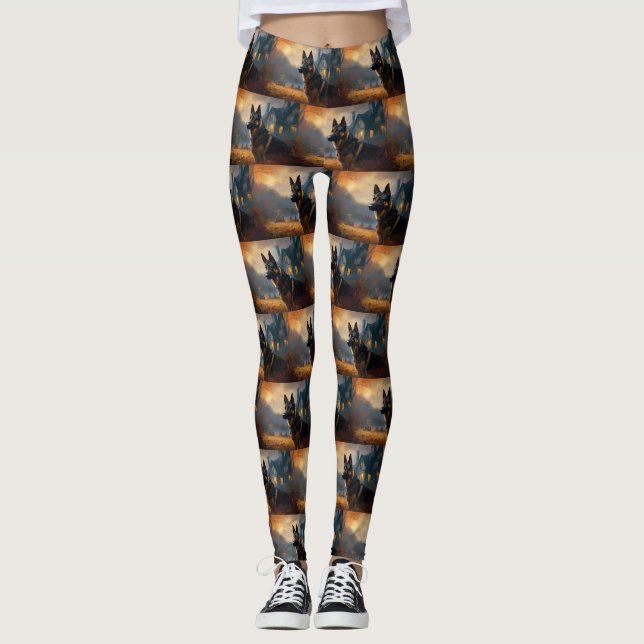 Leggings Halloween allemand mouton effrayant (Devant)