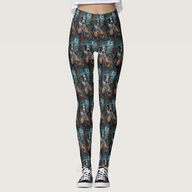 Leggings Halloween australienne berger équitation moto (Devant)