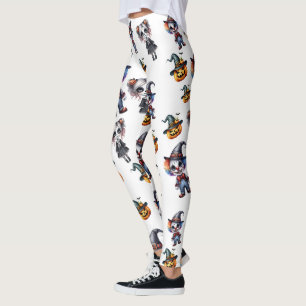 Leggings Halloween blanc mou