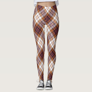 Leggings Halloween blanc, violet et Motif orange