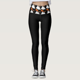 Leggings Halloween BOO / Fantômes de vacances Noir