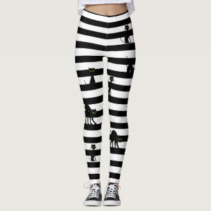 Leggings Halloween Chat noir et jambe brune