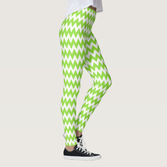 Leggings Halloween Chic Green Blanc Stylish Mode costume (Droite)